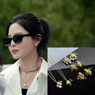 女神蒙上眼唐盈盈辛芷蕾同款葡萄多多耳环女轻奢小众水果葡萄项链