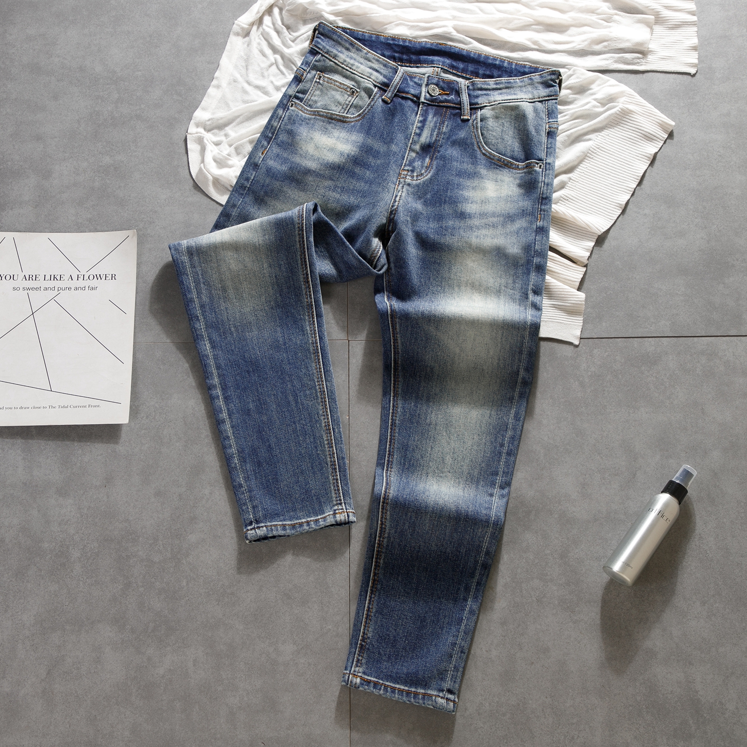 男士九分小脚牛仔裤2025秋季新款