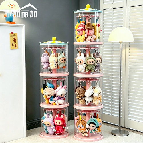 创意旋转搪胶娃娃展示盒