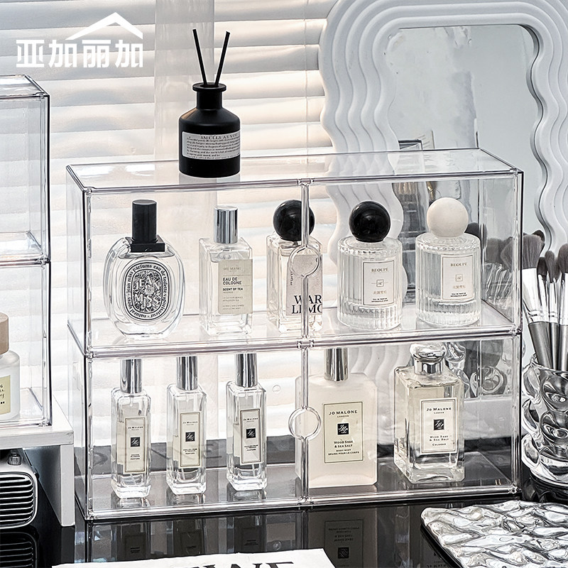 双开门透明香水展示盒图片