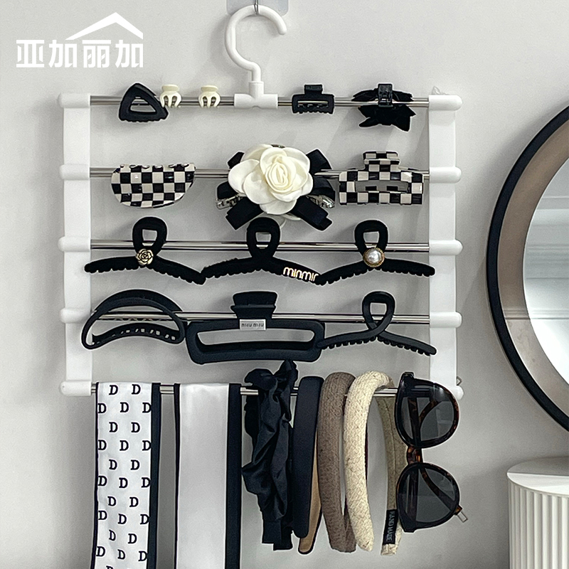 多层壁挂鲨鱼夹收纳架