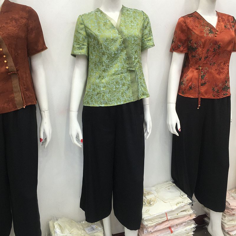 商场爆款中年短袖国风两件套装2024夏季新款韩版洋气妈妈套裤减龄