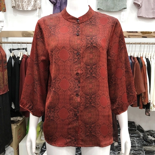 妈妈真丝缎小衫 扬澜201 新款 女上衣2026夏季 衬衣 中年桑蚕丝缎衬衫