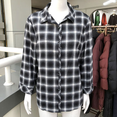 锦千惠26-32 中老年格子衬衣女2026春季新款韩版妈妈衬衫开衫上衣