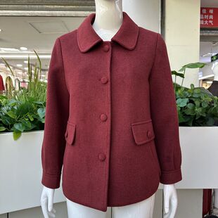 津品雅8683 中老年羊毛外套女2026冬季新款韩版妈妈短款毛呢上衣