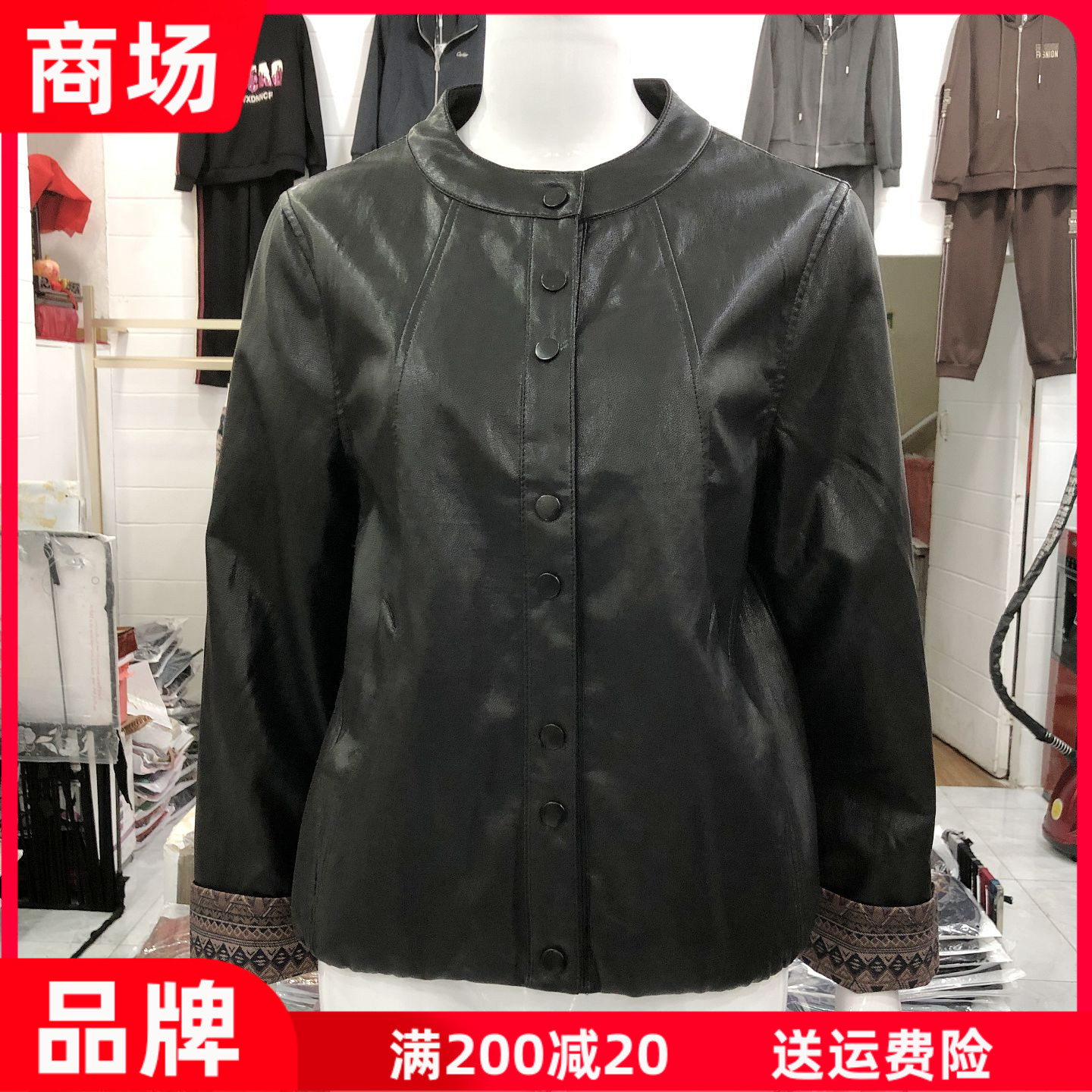 鑫瑞依尚8813 时尚水洗皮衣女机车服秋季新款外套PU皮夹克上衣