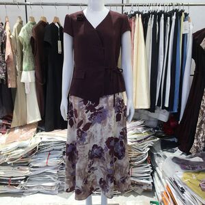 卡衣都887 时尚短袖小衫碎花半身套裙女夏季新款妈妈气质女裙子
