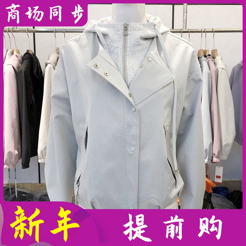 尚姿颖26A-06 假两件连帽外套女时尚短款夹克春季新款洋气上衣