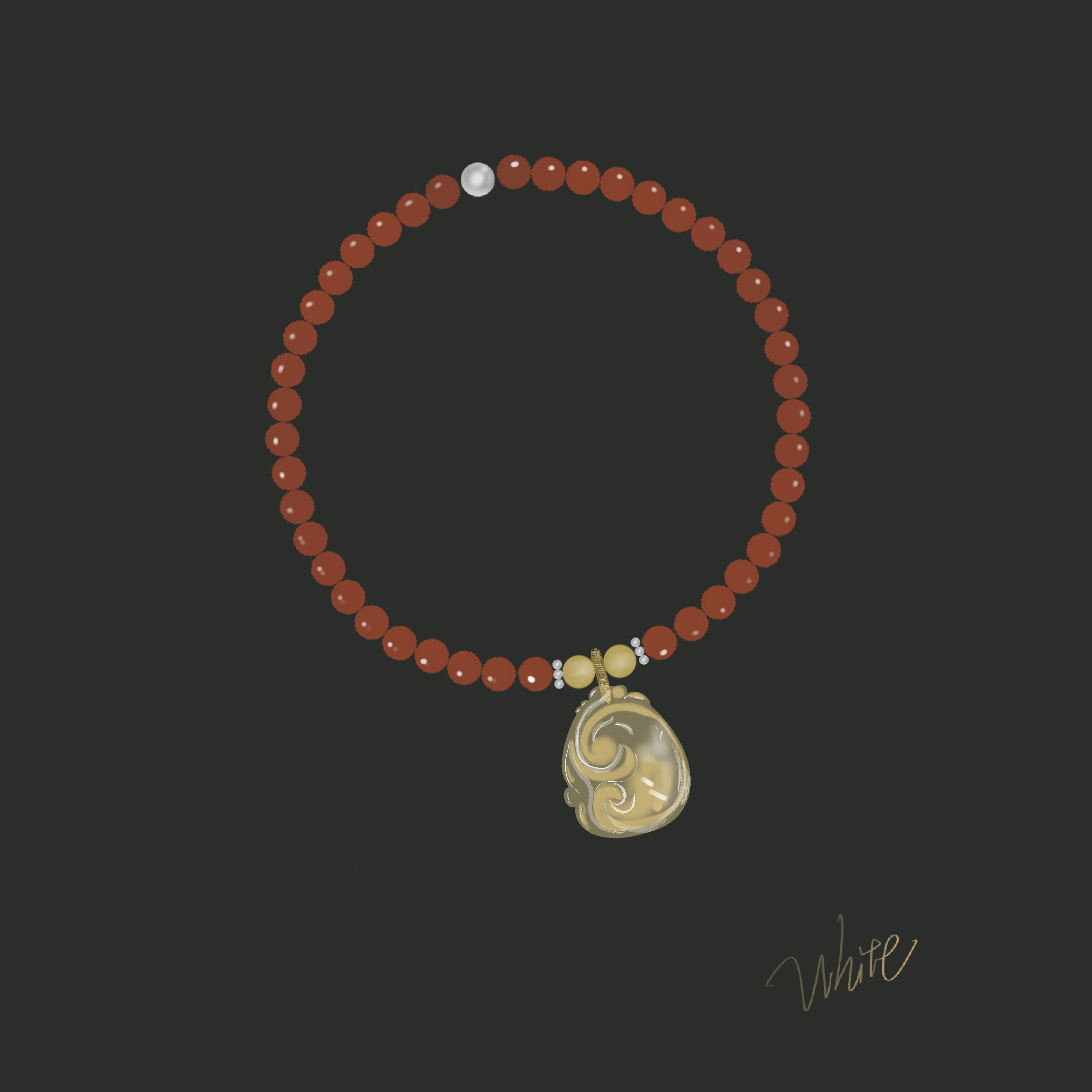 黄水晶如意南红清心珠（定制产品先联系店主）