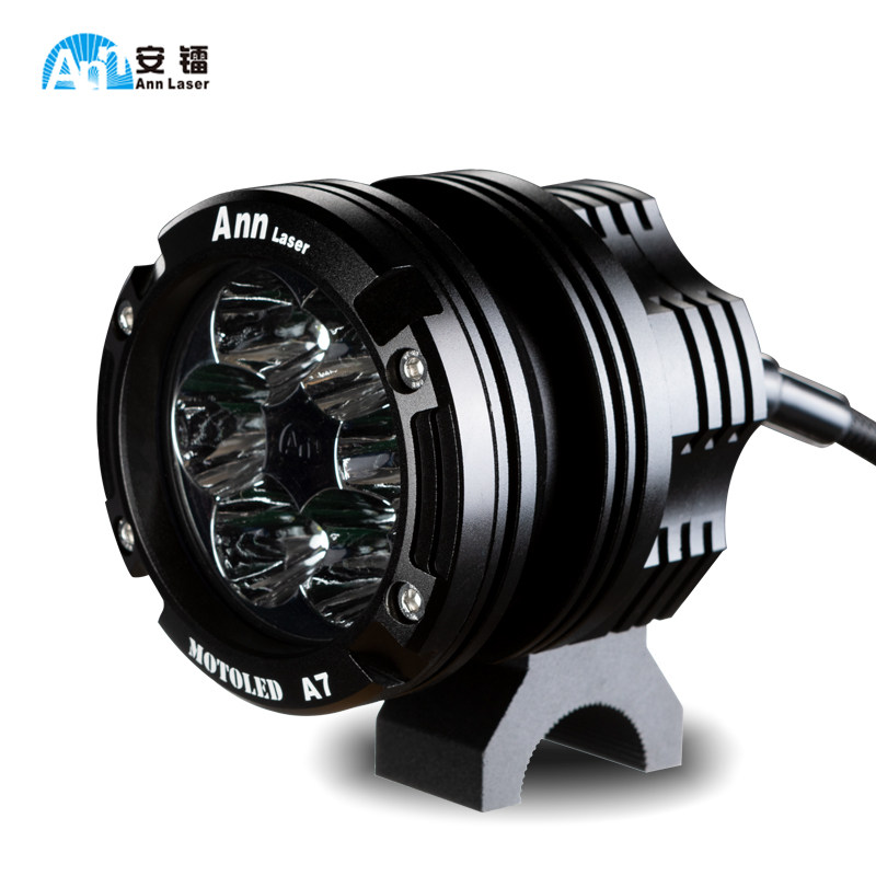 安镭a7摩托车加装led射灯强光灯防水超亮灯泡开道照明灯遥控现货