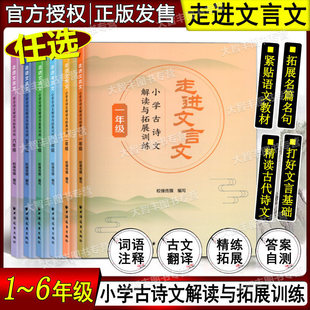任选走进文言文小学古诗文解读与拓展训练123456年级一二三四五六年级上海远东出版社