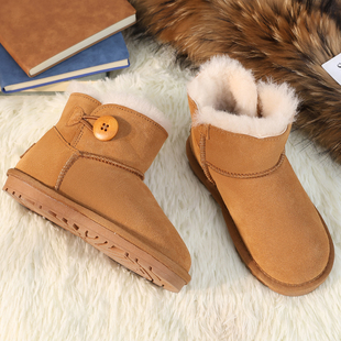 2025新款冬季儿童皮毛一体雪地靴防滑男童女宝加厚羊毛东北雪地棉