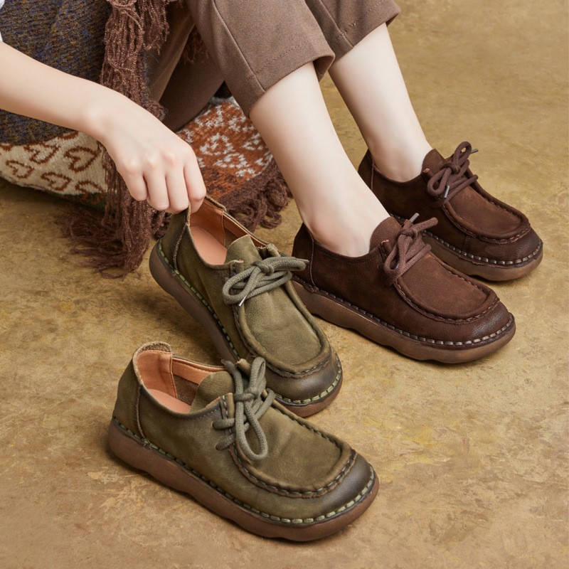 复古风软底舒适深口单鞋女