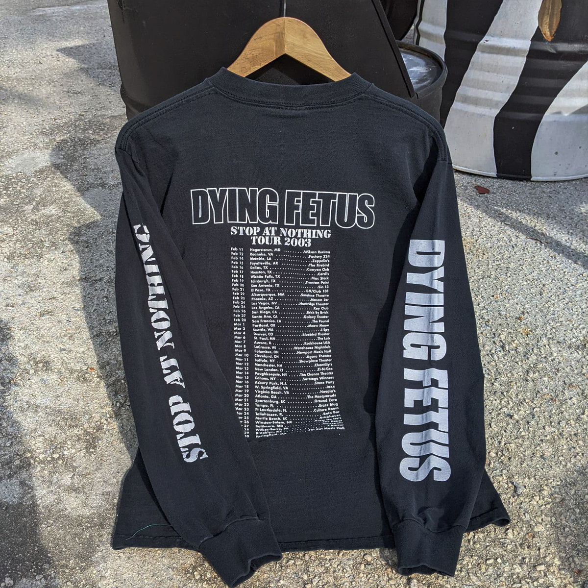 240G  DYING FETUS2003 앨범 ONE SHOT ONE KILL 빈티지 하이 스트리트 긴팔