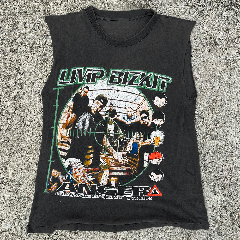 LIMP BIZKIT软饼干摇滚乐队Punk outfits oversize美式奢潮砍袖T