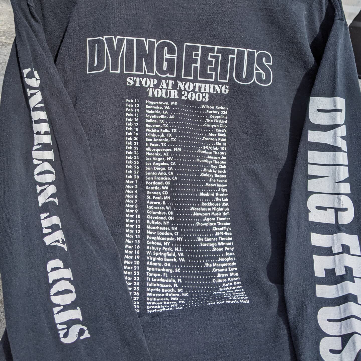 240G  DYING FETUS2003 앨범 ONE SHOT ONE KILL 빈티지 하이 스트리트 긴팔
