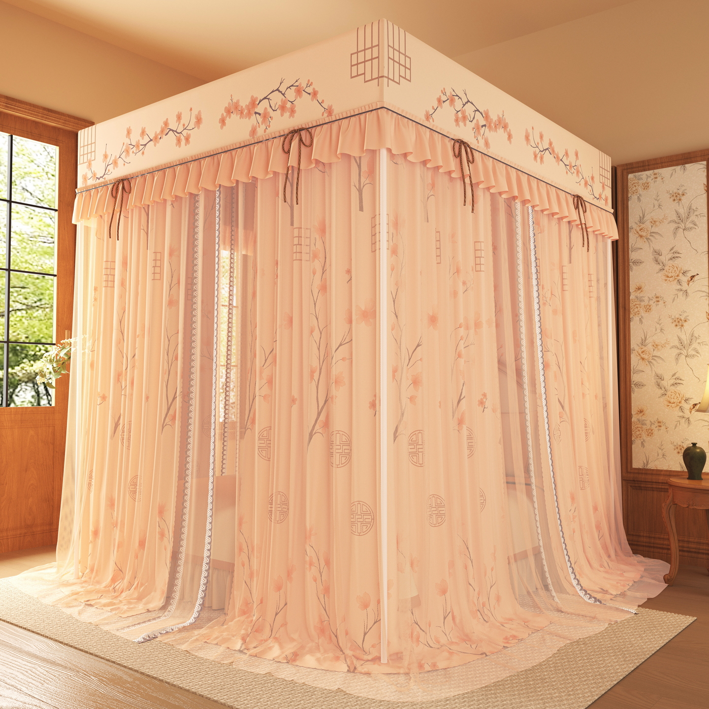 遮光隐私双层蚊帐加厚保暖防风帘