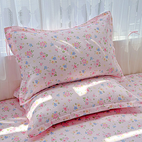 新印花全棉枕套纯棉枕头套双人单人学生宿舍床枕芯套一对装纯棉布