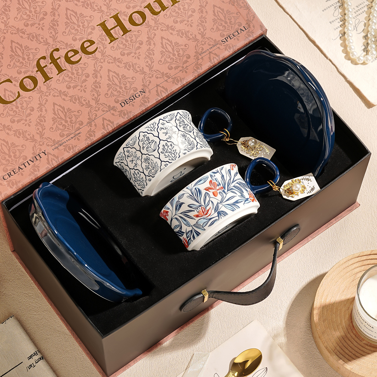 生日礼物送闺蜜咖啡杯碟套装结婚新婚礼物送新人订婚女生实用高级