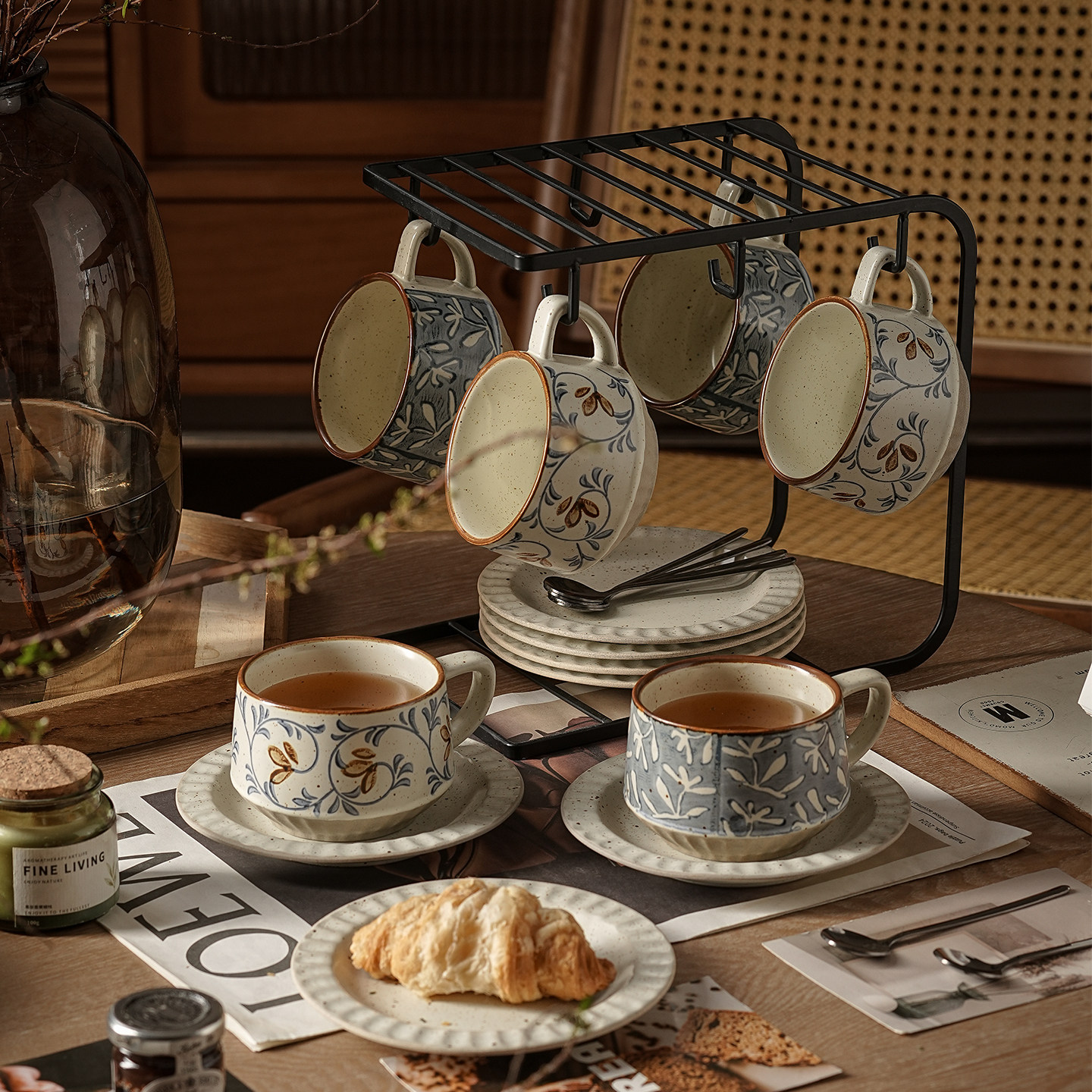 高级感轻奢咖啡杯子小众家用下午茶具礼盒装高档精致陶瓷杯碟套装,餐饮具,咖啡杯,淘宝优惠券,粉丝福利购,淘宝优惠卷