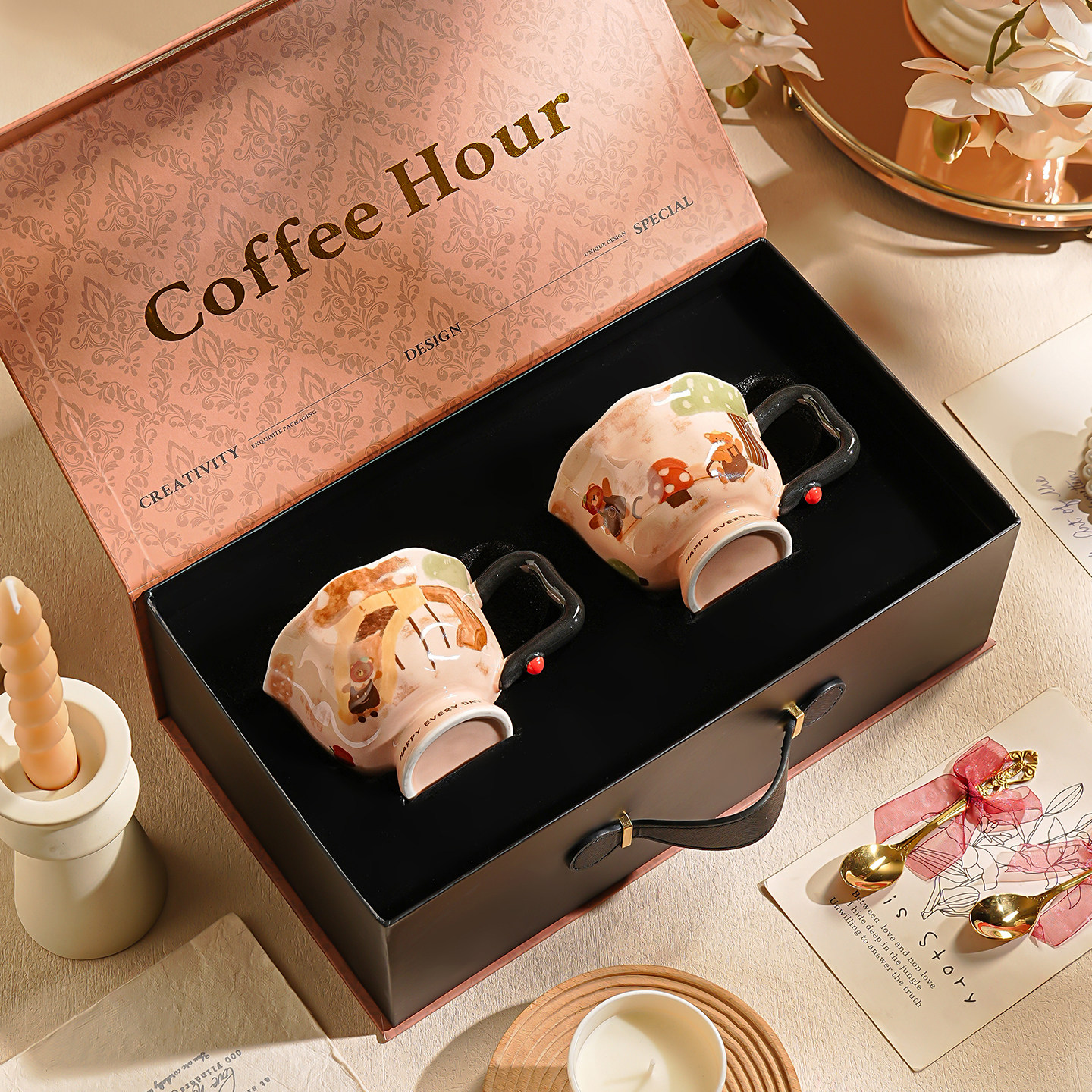 陶瓷杯马克杯子家用喝水礼盒情侣杯子高级感一对新婚生日礼物女生