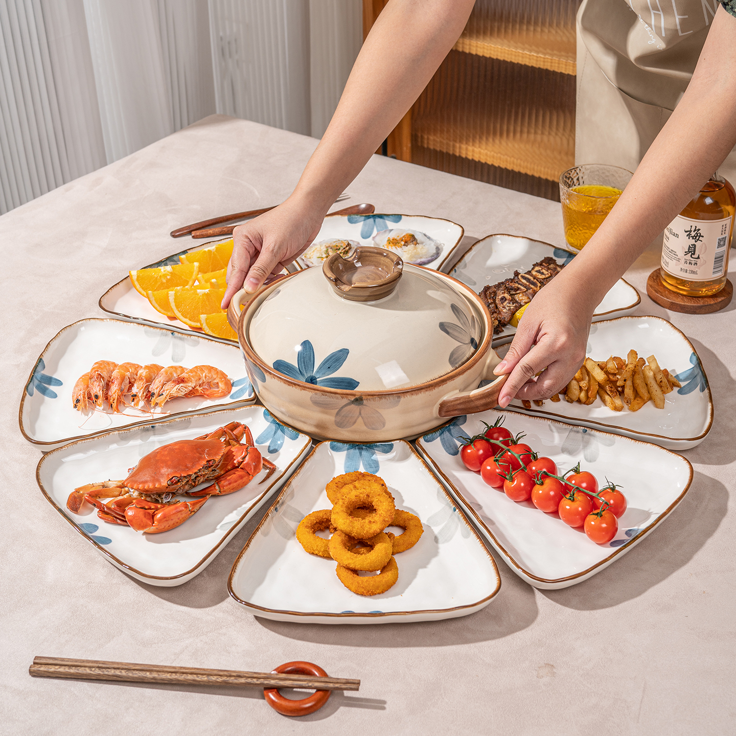 团圆年夜饭过年拼盘餐具组合套装家用陶瓷碗盘子菜盘2025新款家庭
