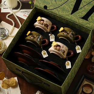 咖啡杯碟套装高级感陶瓷咖啡杯子下午茶具茶杯礼盒乔迁新居礼物