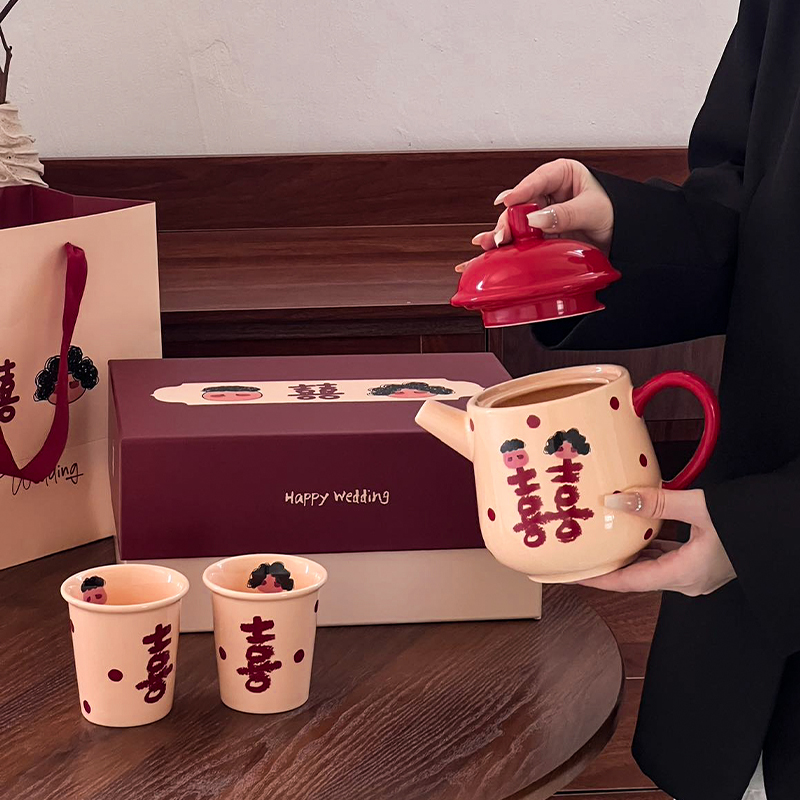 陶瓷冷水壶凉水壶2025新款家用大容量新婚结婚送新人礼物送新娘