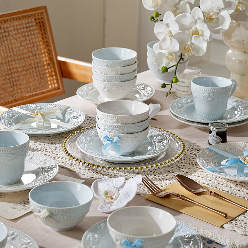 碗家用陶瓷碗碟套装新婚礼物盒碗盘餐具套装乔迁之喜入宅碗具套装