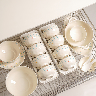 陶瓷餐盘子碗家用2026新款釉下彩餐具套装乔迁新居碗盘套装家用