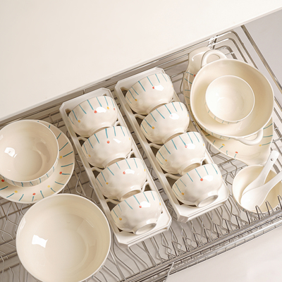 陶瓷碗盘餐具套装乔迁新居碗家用2026新款特别漂亮的碗碟套装碗筷