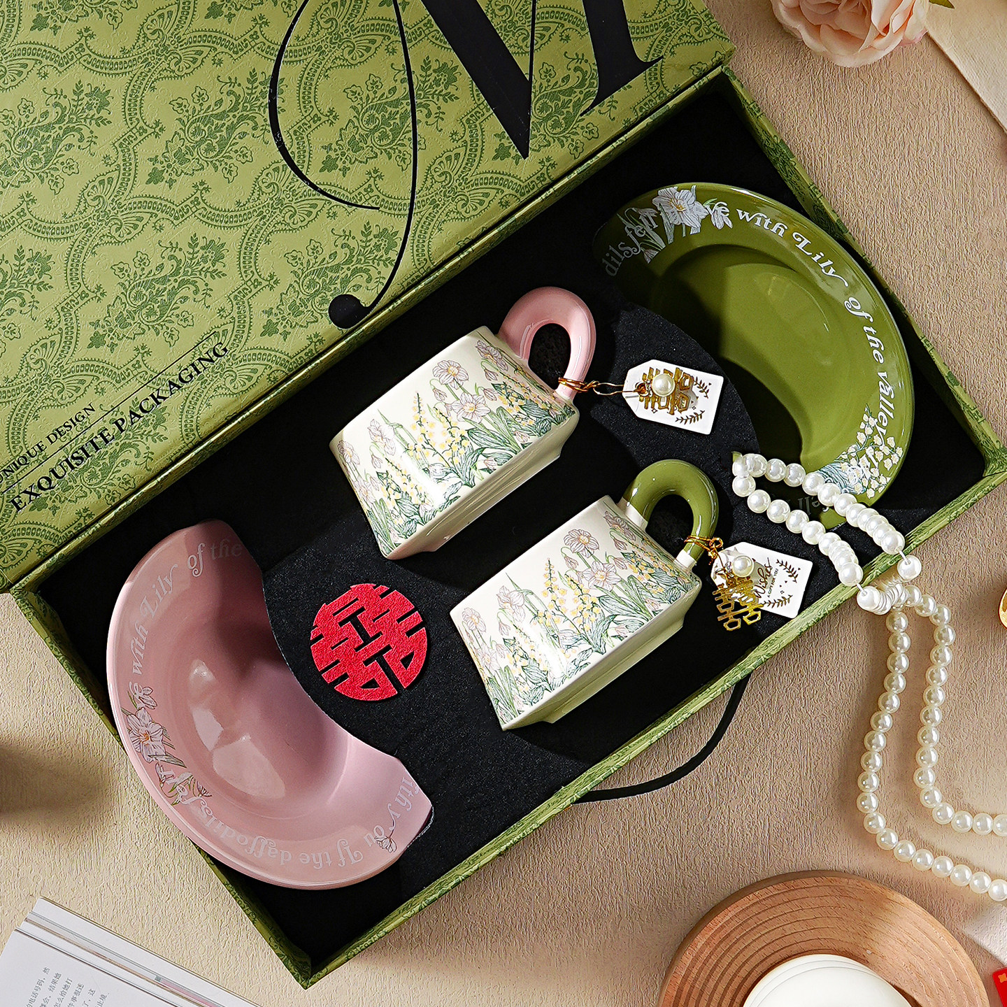 乔迁礼物情侣对杯实用高级感搬家新居之喜入宅咖啡杯碟礼盒装送礼