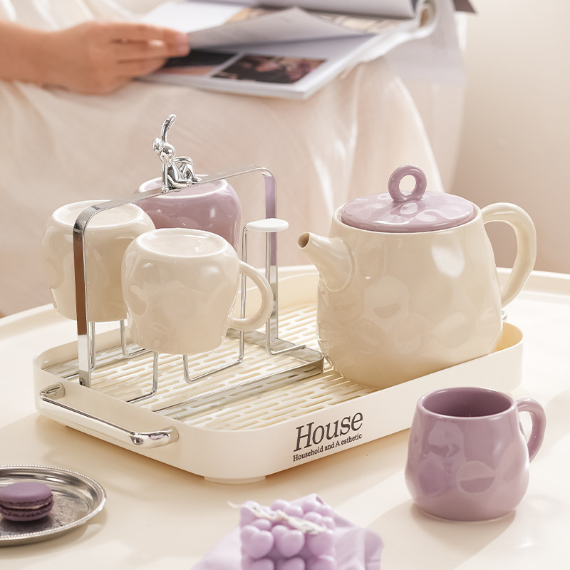 奶油风客厅待客用喝水杯子轻奢凉水壶家用茶水具套装乔迁新居礼物,餐饮具,水具套装,淘宝优惠券,粉丝福利购,淘宝优惠卷