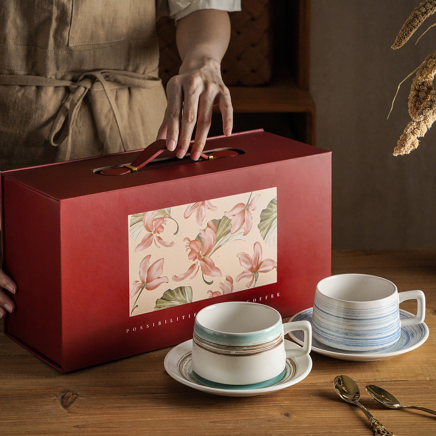 陶瓷咖啡杯子结婚新婚礼物乔迁礼物精致复古特别好看的咖啡杯套装