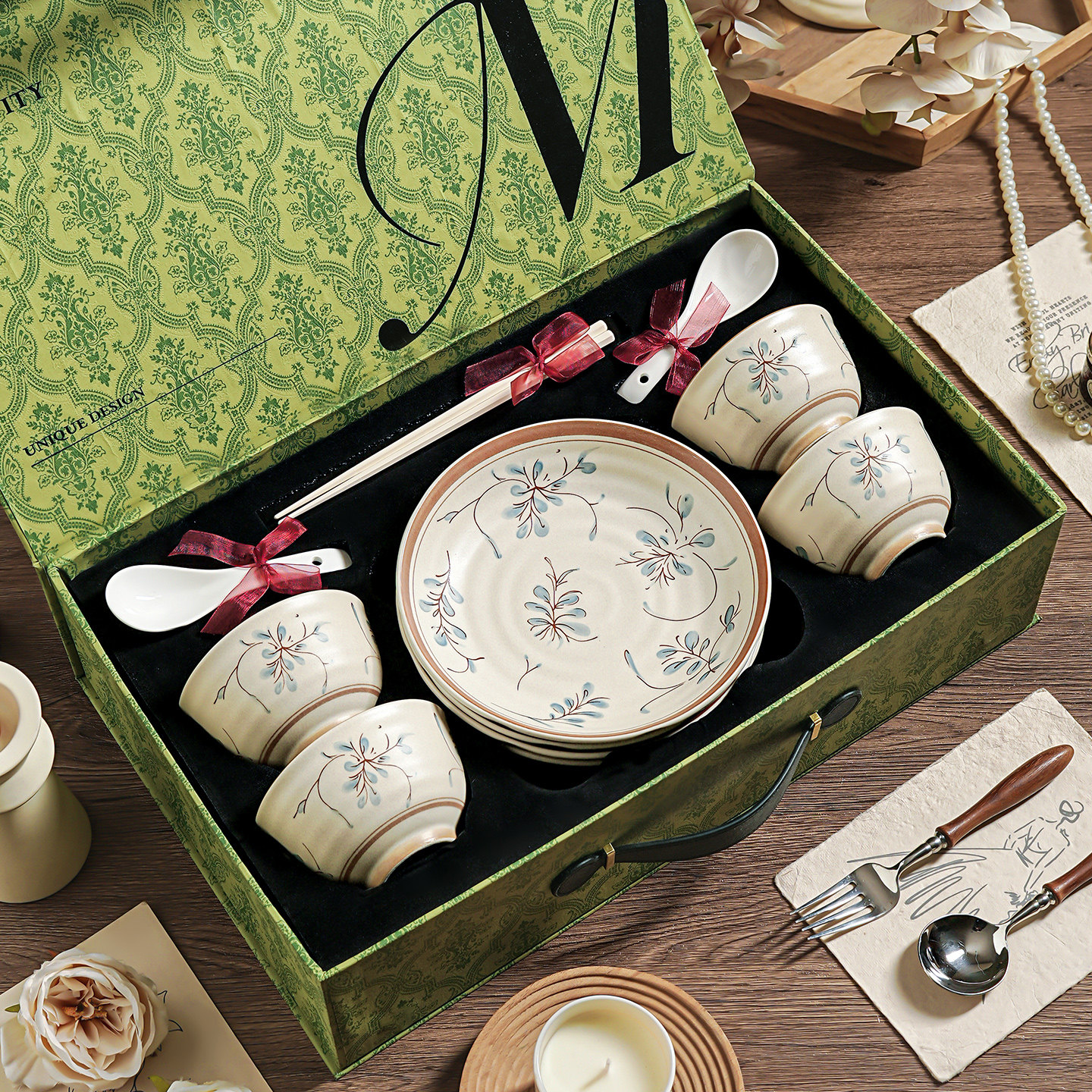 特别漂亮的碗家用2026新款陶瓷碗具碗碟碗盘餐具套装乔迁新居礼物