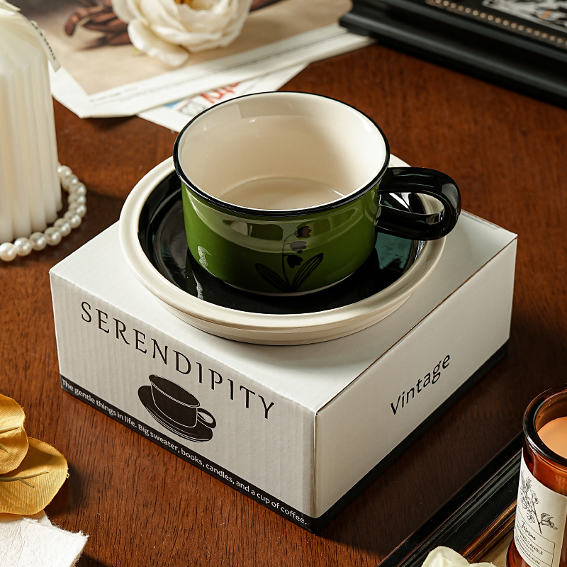 手握咖啡杯手绘手冲咖啡杯陶瓷特别好看的咖啡杯子高档精致礼盒装