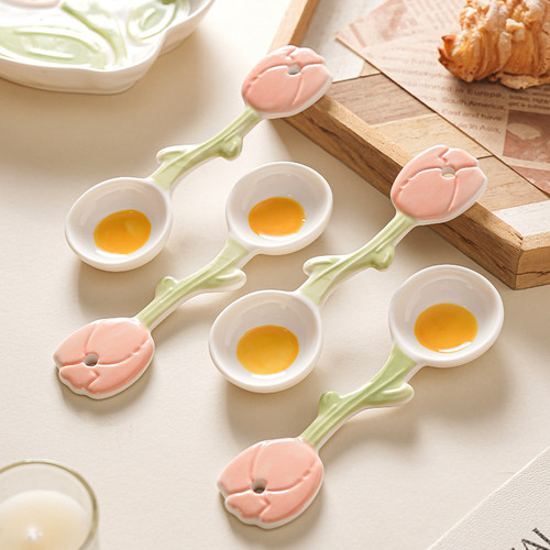 wuxin勺子陶瓷郁见花开