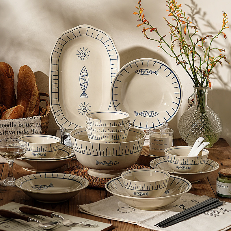 漂亮饭碗家用2025新款高颜值陶瓷餐具盘碗碟套装筷盘乔迁新居礼物