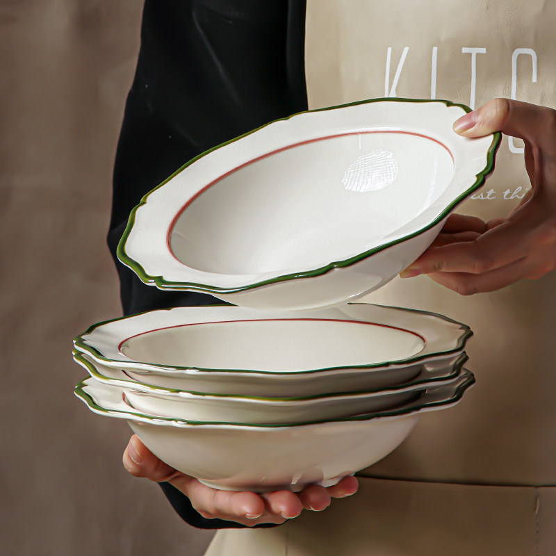 釉下彩菜盘子家用2026新款陶瓷碟子餐盘组合网红高颜值深盘高级感,餐饮具,盘,淘宝优惠券,粉丝福利购,淘宝优惠卷