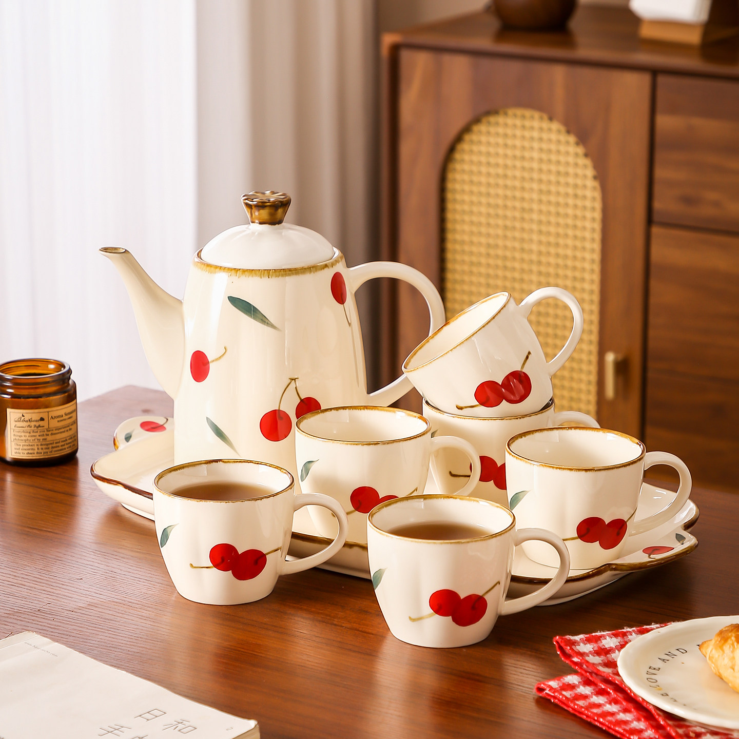 客厅杯子套装家庭杯具套装客厅新居乔迁茶杯待客茶壶水壶新婚礼物,餐饮具,水具套装,淘宝优惠券,粉丝福利购,淘宝优惠卷