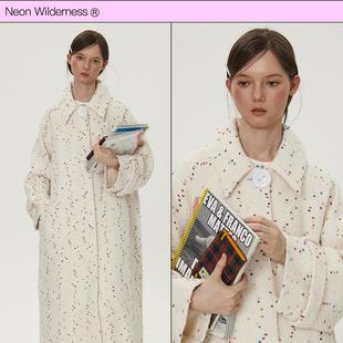 霓虹大荒野® 梦幻彩色少女立体小波点外套 可爱圆扣长款大衣