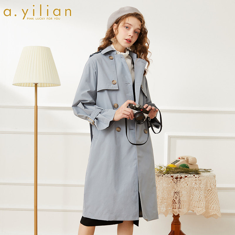 阿依莲旗舰店官网正品风衣女2020年春季新款时尚韩版宽松百搭外套