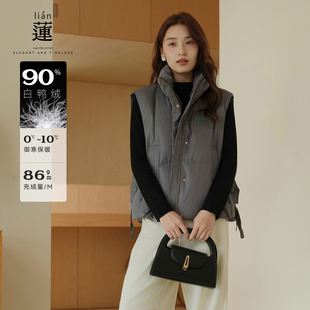 新款 马甲羽绒服女25冬季 阿依莲时尚 白鸭绒外套上衣 商场同款