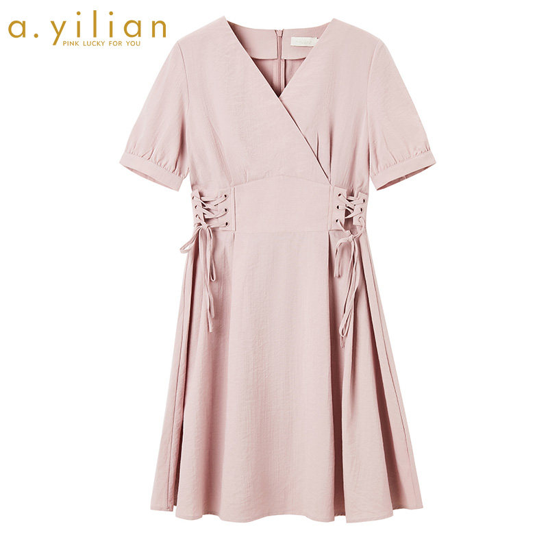 阿依莲连衣裙女2020新款夏季时尚收腰显瘦气质中长款裙