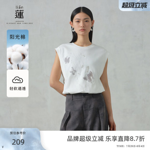 T恤女2025夏新款 商場同款 阿依蓮氣質(zhì)無袖 設(shè)計(jì)感小眾顯瘦上衣