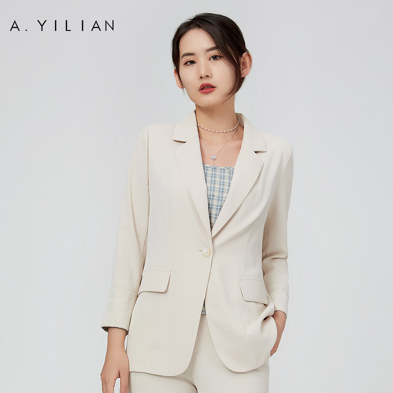 阿依莲2021女士上衣外套休闲修身三件套西装套装