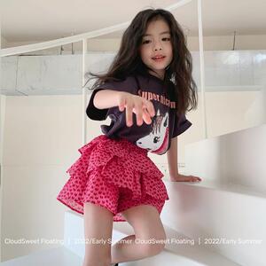 女童半身裙裤2022新款儿童短裤夏季碎花蛋糕裙女宝宝裙子