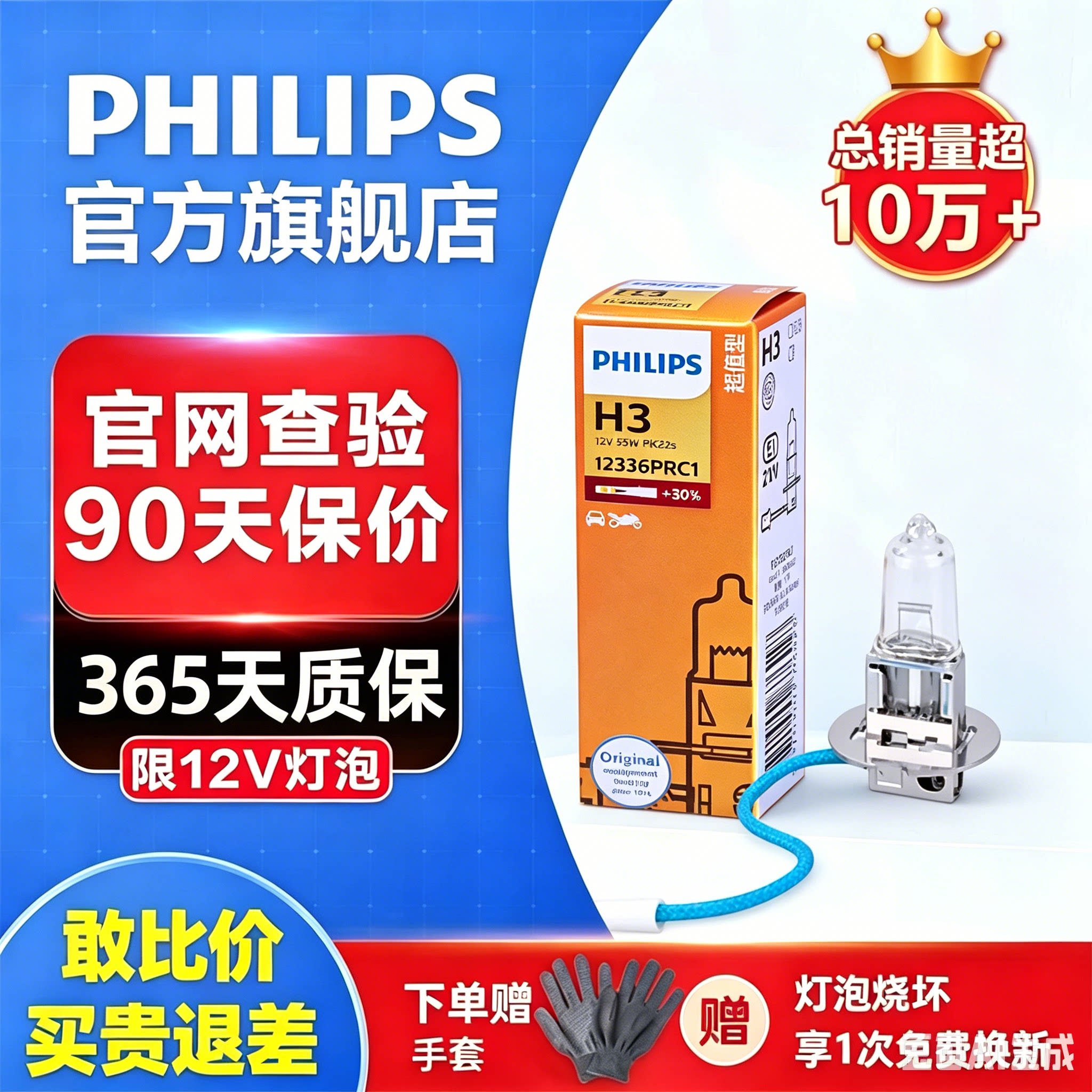 飞利浦卤素灯货车H3远近光图片