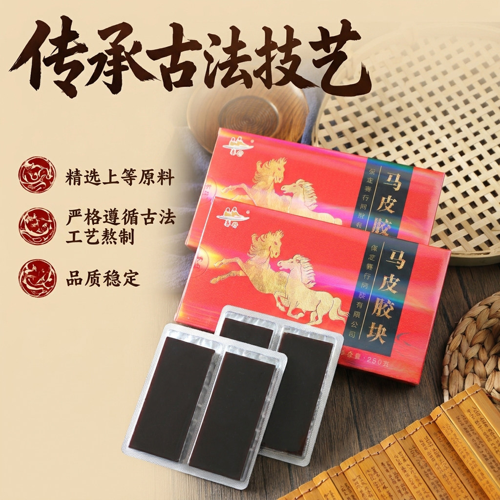 赛行正品马皮胶块熬固元糕原料厂家手工糕原料胶片打粉非阿胶块