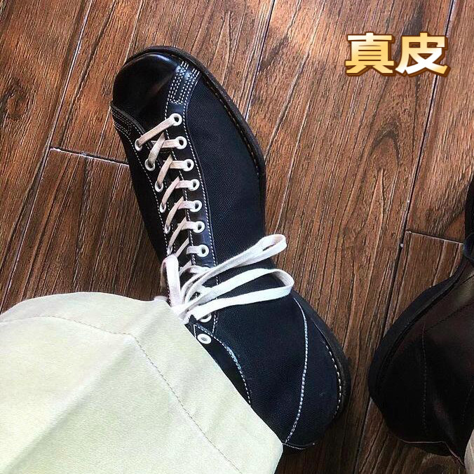阿美咔叽短脸拳击靴美式复古电工马丁靴男鸭嘴高帮系带帆布工装鞋